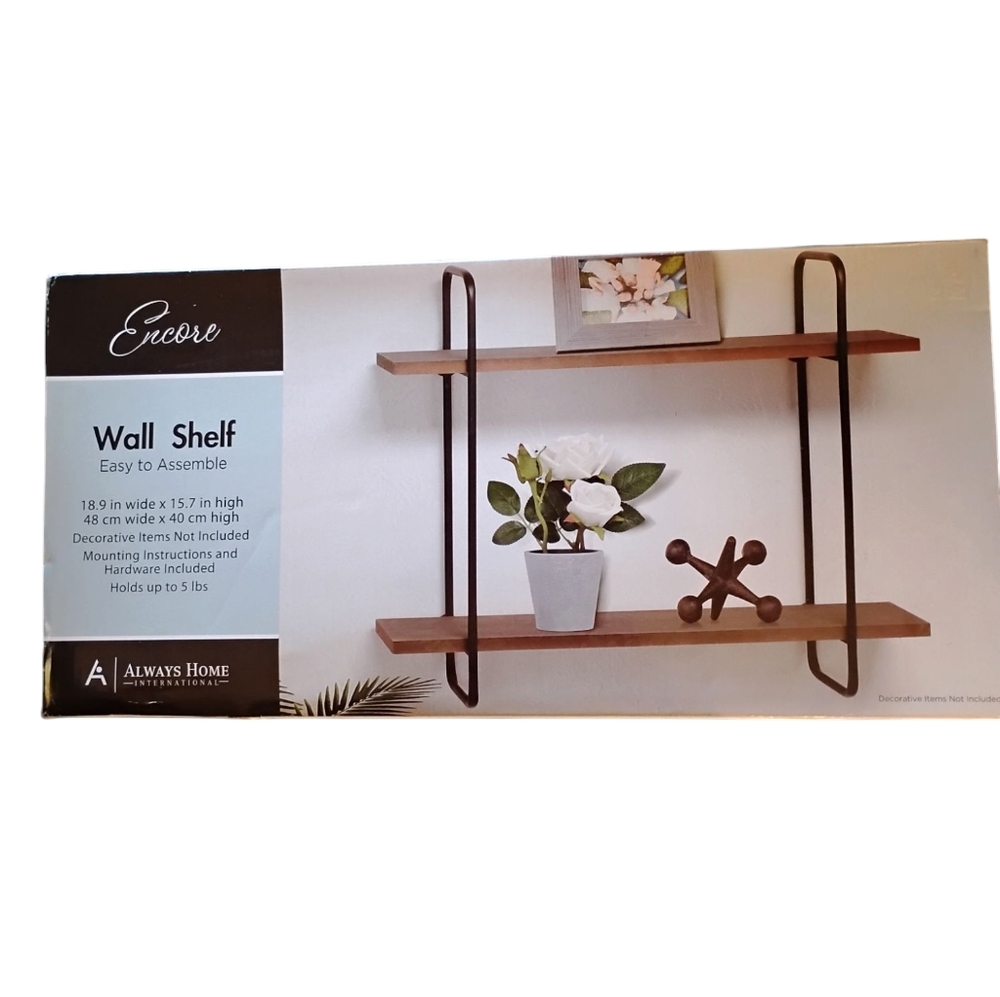 Brown and Black Display Shelves Wall Decor